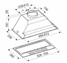 Airmec Basic 70 Plus beépíthető páraelszívó - szürke Konyhai termékek - Páraelszívó - Beépíthető / kihúzható - 355465