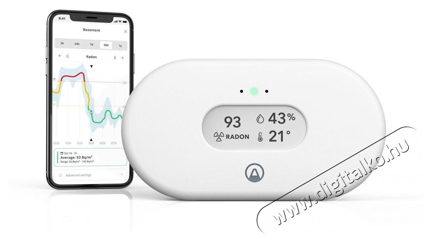 Airthings View Radon - levegőminős&eacute;g-figyelő H&aacute;ztart&aacute;s / Otthon / K&uuml;lt&eacute;r - Egy&eacute;b h&aacute;ztart&aacute;si term&eacute;k - 519292