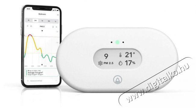 Airthings View Pollution - levegőminőség-figyelő Háztartás / Otthon / Kültér - Lakásfelszerelés - Hőmérő / barométer - 519291