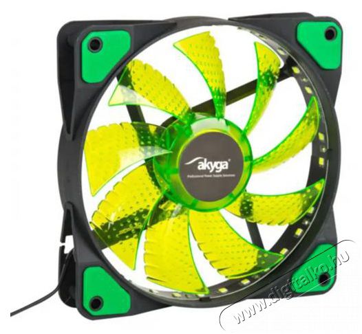 Akyga AW-12E-BG 120mm zöld LED ház hűtőventilátor Iroda és számítástechnika - Egyéb számítástechnikai termék - 387020