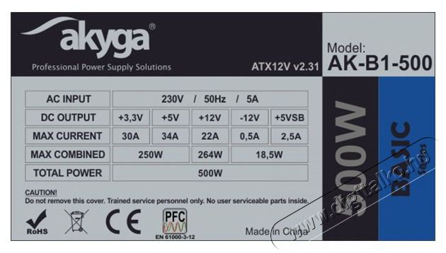 Akyga AK-B1-500 500W ATX t&aacute;pegys&eacute;g Iroda &eacute;s sz&aacute;m&iacute;t&aacute;stechnika - Egy&eacute;b sz&aacute;m&iacute;t&aacute;stechnikai term&eacute;k - 398583