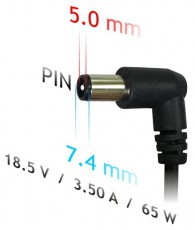 Akyga AK-ND-03 18,5V/3,5A/65W 7,4x5mm Notebook hálózati töltő Egyéb - Nem forgalmazzuk ! - 398518