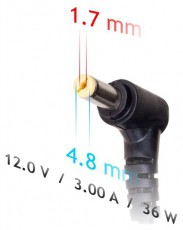 Akyga AK-ND-49 12V/3A/36W 4,8x1,7mm Notebook hálózati töltő Iroda és számítástechnika - Notebook kiegészítő - Notebook töltő / hálózati adapter - 398526