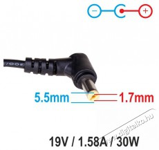Akyga AK-ND-21 19V/1,58A/30W 5,5x1,7mm notebook hálózati töltő Egyéb - Nem forgalmazzuk ! - 385877
