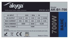 Akyga Ak-B1-700 700W ATX tápegység Iroda és számítástechnika - Egyéb számítástechnikai termék - 456603