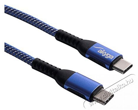 Akyga AK-USB-36 0,5m Type C - Type C kék fonott adat- és töltőkábel Mobil / Kommunikáció / Smart - Tablet / E-book kiegészítő, tok - Kábel - 456000