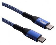 Akyga AK-USB-36 0,5m Type C - Type C kék fonott adat- és töltőkábel Mobil / Kommunikáció / Smart - Tablet / E-book kiegészítő, tok - Kábel - 456000