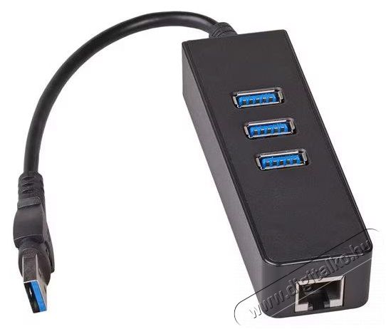 Akyga AK-AD-32 1000 Mbps Ethernet + 3 portos USB 3.0 HUB Iroda és számítástechnika - Számítógép tartozék - USB kábel - 438422