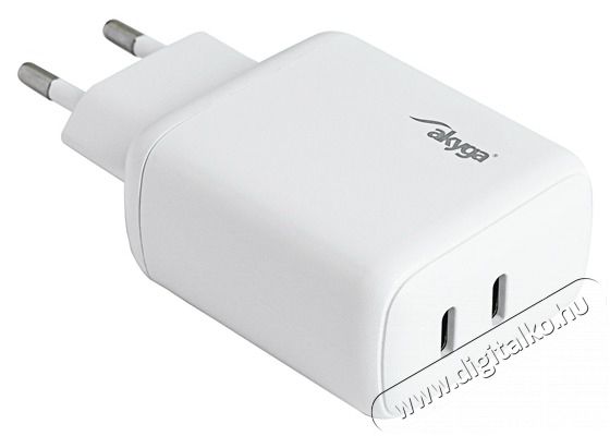 Akyga AK-CH-19 2x USB-C PD 5-12V / max. 3A 40W Quick Charge 3.0 gyorst&ouml;ltő Akkuk &eacute;s t&ouml;ltők - Li-ion akkumul&aacute;tor &eacute;s t&ouml;ltő (gy&aacute;ri) - T&ouml;ltő / h&aacute;l&oacute;zati adapter - 500194