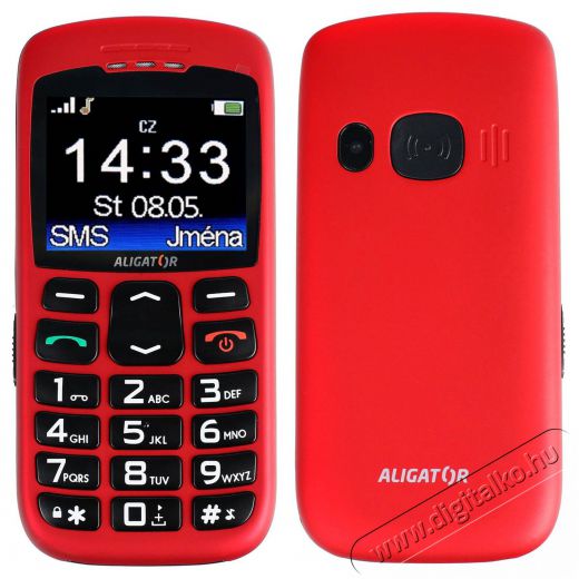 Aligator A670 Senior Red Mobil / Kommunikáció / Smart - Klasszikus / Mobiltelefon időseknek - 526790