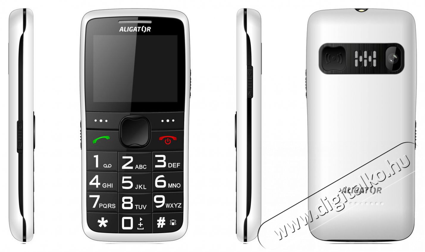 Aligator A675 Senior feh&eacute;r Mobil / Kommunik&aacute;ci&oacute; / Smart - Klasszikus / Mobiltelefon időseknek - 526791