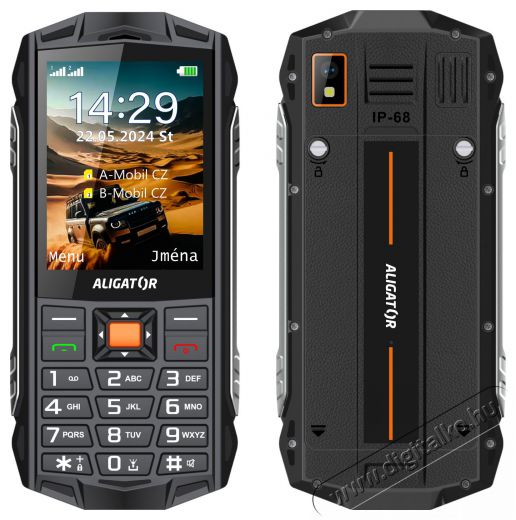 Aligator R45 eXtremo, fekete / narancssárga Mobil / Kommunikáció / Smart - Klasszikus / Mobiltelefon időseknek - 526799