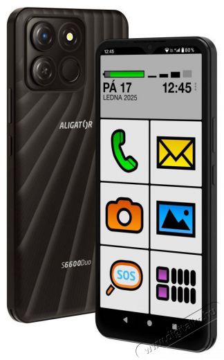 Aligator S6600 SENIOR fekete Mobil / Kommunikáció / Smart - Okostelefon - Android - 526805