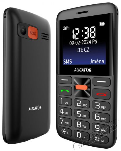 Aligator A910 Senior fekete + töltőállvány Mobil / Kommunikáció / Smart - Klasszikus / Mobiltelefon időseknek - 526795