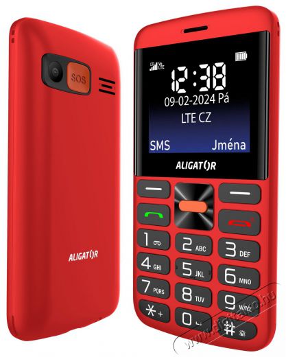 Aligator A910 Senior piros + töltőállvány Mobil / Kommunikáció / Smart - Klasszikus / Mobiltelefon időseknek - 526796