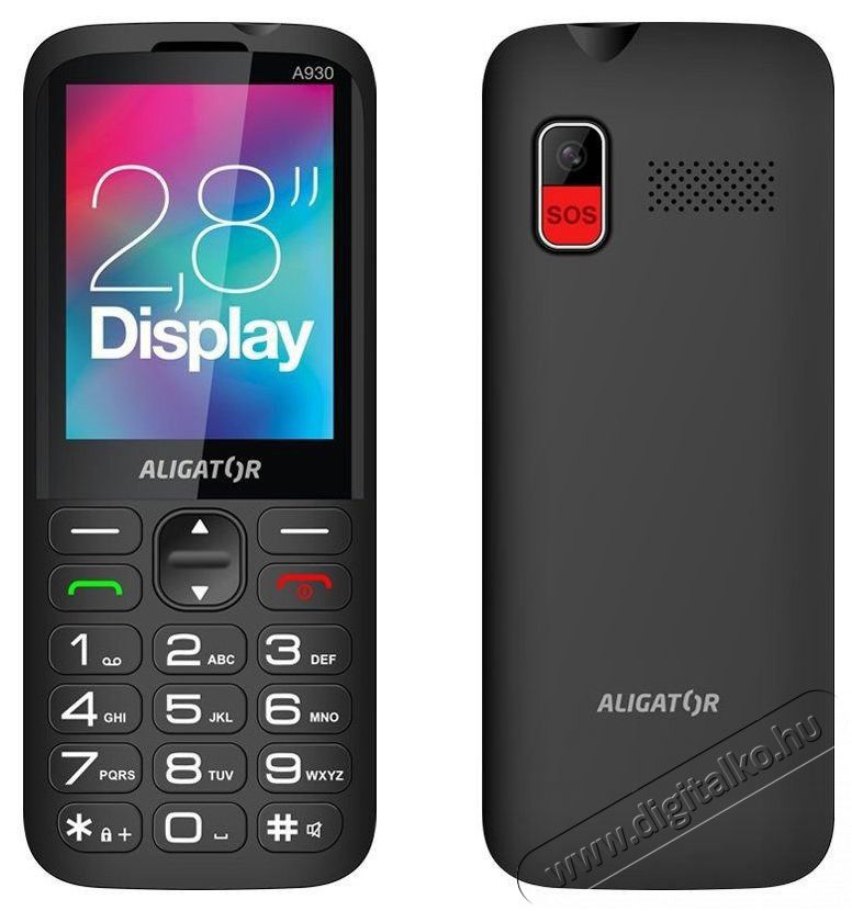 Aligator A930 GPS 4G Senior, fekete + t&ouml;ltő&aacute;llv&aacute;ny Mobil / Kommunik&aacute;ci&oacute; / Smart - Klasszikus / Mobiltelefon időseknek - 526798