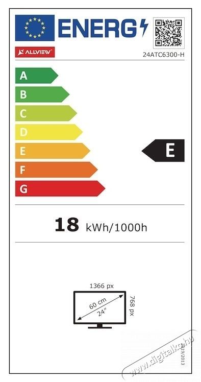 Allview 24ATC6300-H LED Telev&iacute;zi&oacute;, 60 cm, HD, E energiaoszt&aacute;ly Telev&iacute;zi&oacute;k - LED telev&iacute;zi&oacute; - 720p HD Ready felbont&aacute;s&uacute; - 531403