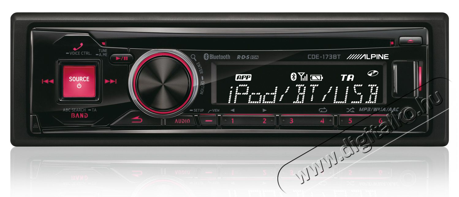 Alpine CDE-173BT CD-rádió / USB lejátszó fejegység Bluetooth kihangosítóval Autóhifi / Autó felszerelés - Autórádió fejegység - Autórádió fejegység - 272479