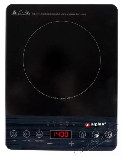 Alpina 871125218286 1 lapos indukciós főzőlap Konyhai termékek - Sütő-főzőlap, tűzhely (szabadonálló) - Indukciós főzőlap (szabadonálló) - 381819