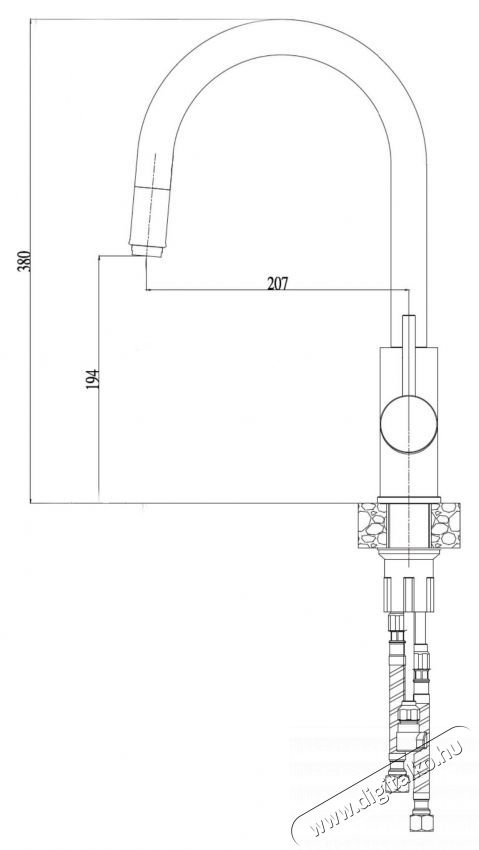 Alveus Delos csaptelep, kih&uacute;zhat&oacute; fej, zuhany, ker&aacute;miapatron, B&eacute;zs Konyhai term&eacute;kek - Mosogat&oacute; - Mosogat&oacute; csaptelep - 535963