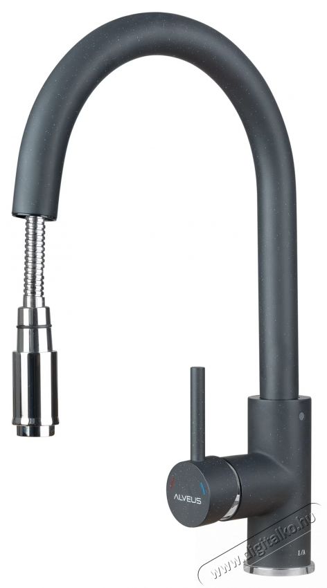 Alveus Delos csaptelep, kih&uacute;zhat&oacute; fej, zuhany, ker&aacute;miapatron, Fekete Konyhai term&eacute;kek - Mosogat&oacute; - Mosogat&oacute; csaptelep - 535962