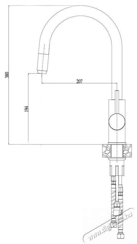 Alveus Delos csaptelep, kih&uacute;zhat&oacute; fej, zuhany, ker&aacute;miapatron, Fekete Konyhai term&eacute;kek - Mosogat&oacute; - Mosogat&oacute; csaptelep - 535962