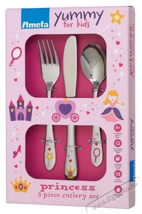 Amefa Gyerek evőeszk&ouml;z k&eacute;szlet 3db Princess Konyhai term&eacute;kek - &Eacute;tk&eacute;szlet - Evőeszk&ouml;z k&eacute;szlet - 526826
