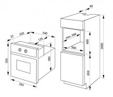 Amica 10132.3ETsX (55710) elektromos sütő Konyhai termékek - Sütő-főzőlap, tűzhely (beépíthető) - Sütő (beépíthető) - 306441