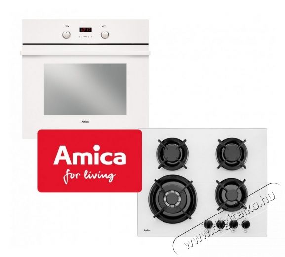Amica BOF 5541W + PGCZ6411W be&eacute;p&iacute;thető szett Konyhai term&eacute;kek - S&uuml;tő-főzőlap, tűzhely (be&eacute;p&iacute;thető) - S&uuml;tő-főzőlap szett (be&eacute;p&iacute;thető) - 350494
