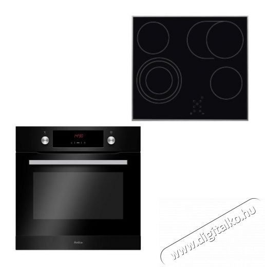 Amica EB 7521B PYRO + KMC 743 100E be&eacute;p&iacute;thető szett Konyhai term&eacute;kek - S&uuml;tő-főzőlap, tűzhely (be&eacute;p&iacute;thető) - S&uuml;tő-főzőlap szett (be&eacute;p&iacute;thető) - 350512