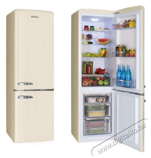 Amica FK2965.3GAA retro alulfagyasztós hűtőszekrény Konyhai termékek - Hűtő, fagyasztó (szabadonálló) - Alulfagyasztós kombinált hűtő - 345079