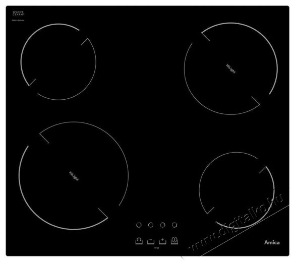 Amica VH6040 (23482) kerámia főzőlap Konyhai termékek - Sütő-főzőlap, tűzhely (beépíthető) - Elektromos főzőlap (beépíthető) - 325592