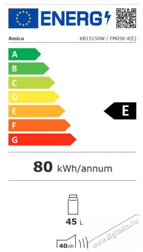 Amica FM050.4(E) egyajtós hűtő Konyhai termékek - Hűtő, fagyasztó (szabadonálló) - Egyajtós hűtő - 501434