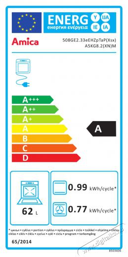 Amica 508GE2.33EHZpTaP(Xsx) (56013) kombinált tűzhely Konyhai termékek - Sütő-főzőlap, tűzhely (szabadonálló) - Kombinált tűzhely (szabadonálló) - 310433