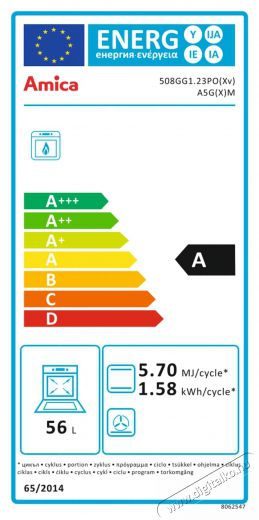 Amica 55347 (58GG1.23POXv) gáztűzhely Konyhai termékek - Sütő-főzőlap, tűzhely (szabadonálló) - Gáztűzhely (szabadonálló) - 289641