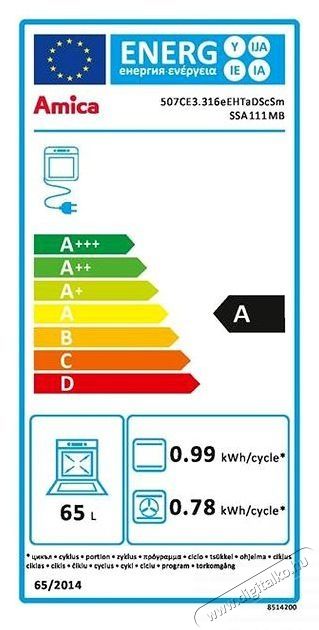 Amica SSA 111 MB Konyhai term&eacute;kek - S&uuml;tő-főzőlap, tűzhely (szabadon&aacute;ll&oacute;) - Elektromos tűzhely (szabadon&aacute;ll&oacute;) - 505226