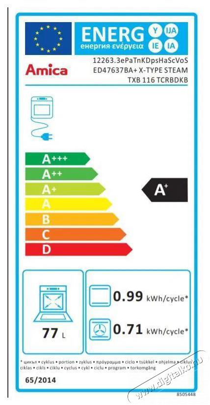 Amica TXB 116 TCRBDKB Konyhai term&eacute;kek - S&uuml;tő-főzőlap, tűzhely (be&eacute;p&iacute;thető) - S&uuml;tő (be&eacute;p&iacute;thető) - 505593