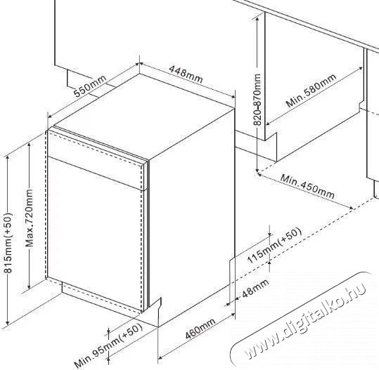 Amica MI 438 BLDC Konyhai term&eacute;kek - Mosogat&oacute;g&eacute;p - Keskeny (45cm-ig) be&eacute;p&iacute;thető mosogat&oacute;g&eacute;p - 515128