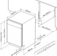 Amica MI 438 BLDC Konyhai term&eacute;kek - Mosogat&oacute;g&eacute;p - Keskeny (45cm-ig) be&eacute;p&iacute;thető mosogat&oacute;g&eacute;p - 515128