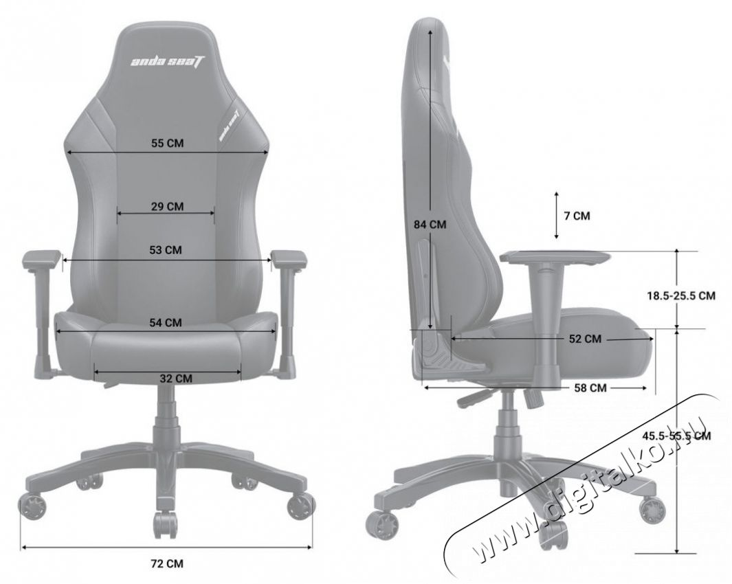 Anda Seat Luna Premium Gaming Chair - L size - Grey Fabric Iroda &eacute;s sz&aacute;m&iacute;t&aacute;stechnika - Egy&eacute;b sz&aacute;m&iacute;t&aacute;stechnikai term&eacute;k - 518131