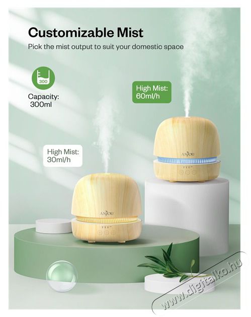 Anjou AJ-PCN082 vil&aacute;gosbarna fa mint&aacute;zat&uacute; ultrahangos ill&oacute;olaj p&aacute;r&aacute;s&iacute;t&oacute; ill&oacute;olaj csomaggal Sz&eacute;ps&eacute;g&aacute;pol&aacute;s / Eg&eacute;szs&eacute;g - L&eacute;gtiszt&iacute;t&oacute; / p&aacute;r&aacute;s&iacute;t&oacute; / p&aacute;r&aacute;tlan&iacute;t&oacute; - P&aacute;r&aacute;s&iacute;t&oacute; - 403850