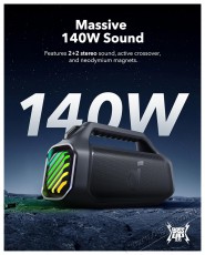 Anker Soundcore Boom 2 Plus Black Bluetooth hangszóró Audio-Video / Hifi / Multimédia - Hordozható, vezeték nélküli / bluetooth hangsugárzó - Hordozható, vezeték nélküli / bluetooth hangsugárzó - 530466