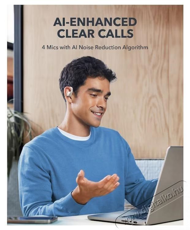 Anker SoundCore AeroFit TWS f&uuml;lhallgat&oacute;, IPX7, 42 &oacute;ra auton&oacute;mia, Bluetooth, Feh&eacute;r Audio-Video / Hifi / Multim&eacute;dia - F&uuml;l &eacute;s Fejhallgat&oacute;k - F&uuml;lhallgat&oacute; - 535888