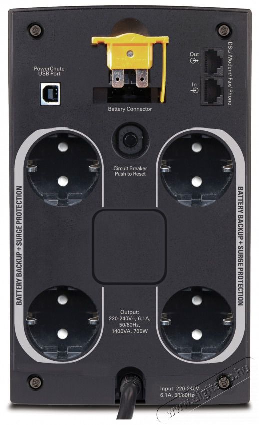 APC BACK UPS BX 1400VA SCH sz&uuml;netmentes t&aacute;pegys&eacute;g Iroda &eacute;s sz&aacute;m&iacute;t&aacute;stechnika - Egy&eacute;b sz&aacute;m&iacute;t&aacute;stechnikai term&eacute;k - 412180