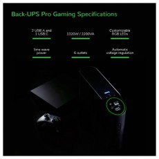 APC Back-UPS Pro Gaming 2200VA/1320W vonali interakt&iacute;v tiszt&aacute;n szinuszos sz&uuml;netmentes t&aacute;pegys&eacute;g Iroda &eacute;s sz&aacute;m&iacute;t&aacute;stechnika - Egy&eacute;b sz&aacute;m&iacute;t&aacute;stechnikai term&eacute;k - 514840