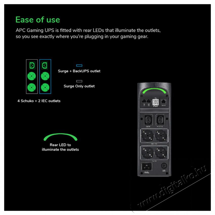 APC Back-UPS Pro Gaming 2200VA/1320W vonali interakt&iacute;v tiszt&aacute;n szinuszos sz&uuml;netmentes t&aacute;pegys&eacute;g Iroda &eacute;s sz&aacute;m&iacute;t&aacute;stechnika - Egy&eacute;b sz&aacute;m&iacute;t&aacute;stechnikai term&eacute;k - 514840