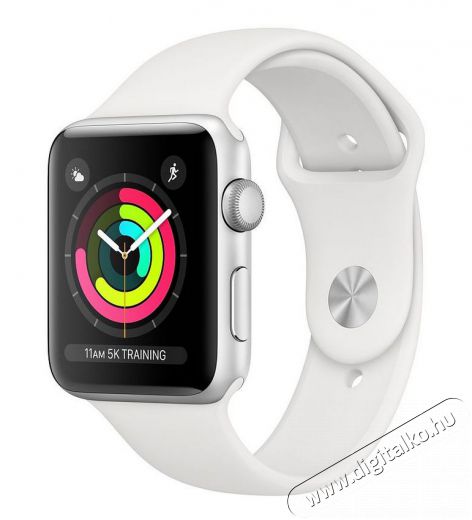 Apple Watch Series 3 (mtey2mp/a) Ezüstszínű Alumínium tok Fehér sportszíjjal 38 mm Újdonságok - Új termékek - 353458