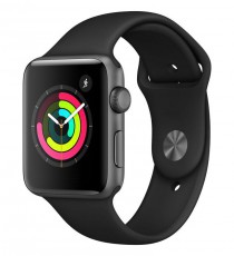 Apple Watch Series 3 (mtf02mp/a) Ezüstszínű Alumínium tok fekete sportszíjjal 38 mm Mobil / Kommunikáció / Smart - Okos eszköz - Okosóra - 353459