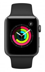 Apple Watch Series 3 (mtf02mp/a) Ezüstszínű Alumínium tok fekete sportszíjjal 38 mm Mobil / Kommunikáció / Smart - Okos eszköz - Okosóra - 353459