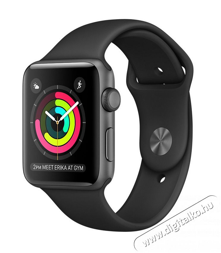Apple Watch S2 42mm asztroszürke alumíniumtok, fekete sportszíjjal (MP062MP/A) Mobil / Kommunikáció / Smart - Okos eszköz - Okosóra - 317537